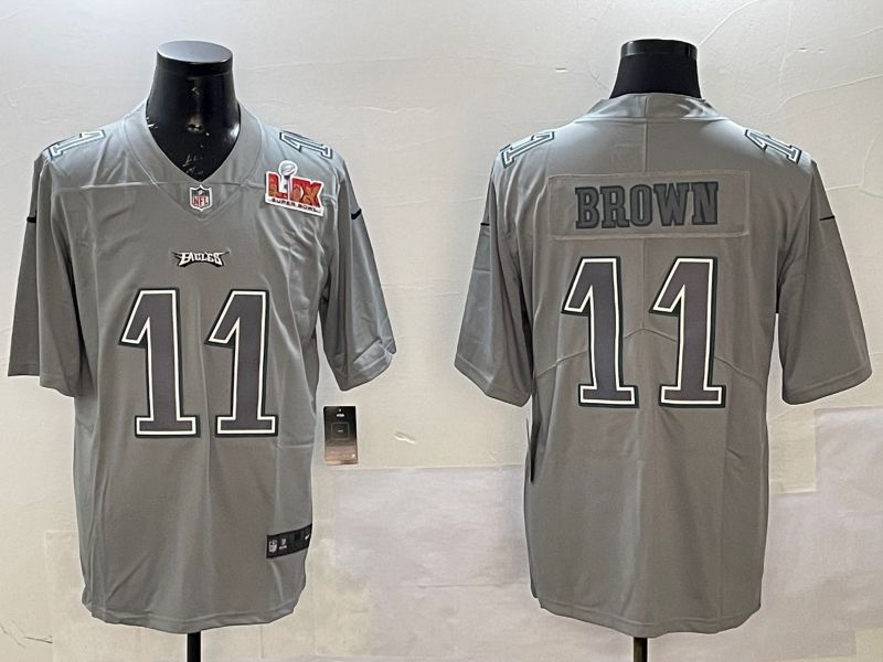 Men Philadelphia Eagles #11 Brown Grey 2025 Nike Vapor Limited NFL Jersey style 2103